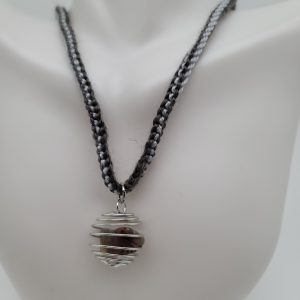 2 Tone Grey Necklace with stone