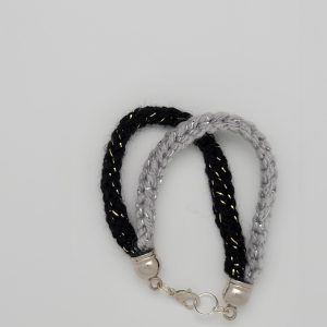 Black and Silver Dual Strand Bracelet