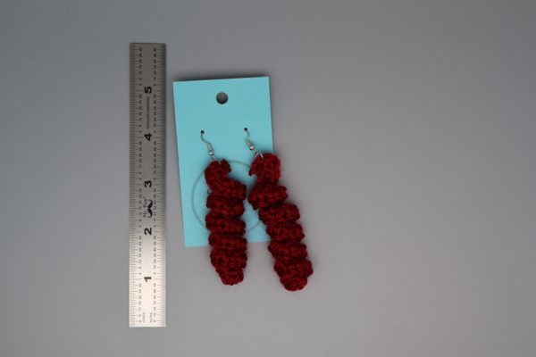 Magenta Corkscrew earring - long - Image 3