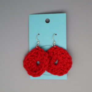 Red Circle Earrings