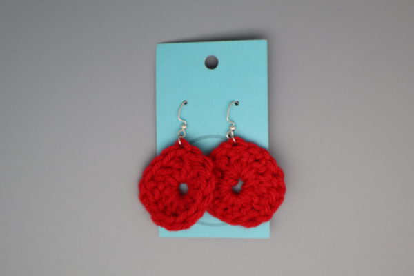 Red Circle Earrings