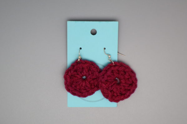 Magenta Circle Earrings