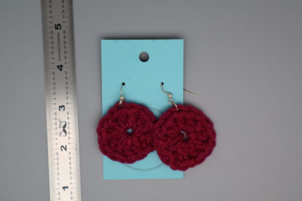 Magenta Circle Earrings - Image 3