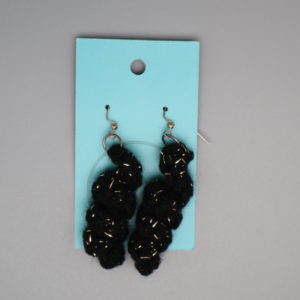 Black and Gold Corkscrew earring - short